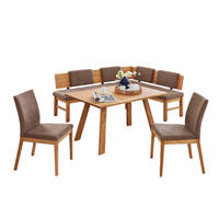 ECKBANKGRUPPE Danila Massivholz Wildeiche Polster Braun - Wildeiche/Braun, Holz (194/1/155cm) - 58aufmkessel