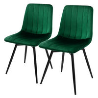 ESSZIMMERSTÜHLE 2er Set drehbar Küchenstühle gepolstert aus Samt Dunkelgrün - Dunkelgrün/Schwarz, Textil/Metall (43/81/52cm) - ML-DESIGN