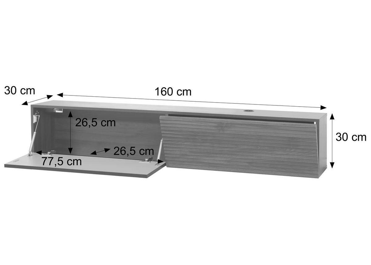 TV-RACK Eiche Dekor - Eiche Wotan, Holz (160/30/30cm) - MCW