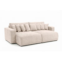 SCHLAFSOFA, Cordstoff Poso, Beige, PIANO DOUBLE - Creme, Holz (246/83/145cm) - Kaiser Möbel