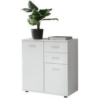KOMMODE – Weiß, 71x78x35,5 cm, Türen und Schubladen, matt - Weiß, Kunststoff (71/78/36cm) - KADIMA DESIGN
