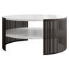COUCHTISCH Fikoli - Weiß Hochglanz/Schwarz, Holzwerkstoff/Metall (75/75/40cm) - MIRJAN24