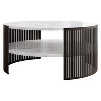 COUCHTISCH Fikoli - Weiß Hochglanz/Schwarz, Holzwerkstoff/Metall (75/75/40cm) - MIRJAN24
