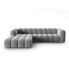 ECKSOFA modular links Lupine aus Samt grau 4 Sitzplätze - Grau, Textil (177/290cm) - Micadoni
