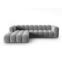 ECKSOFA modular links Lupine aus Samt grau 4 Sitzplätze - Grau, Textil (177/290cm) - Micadoni