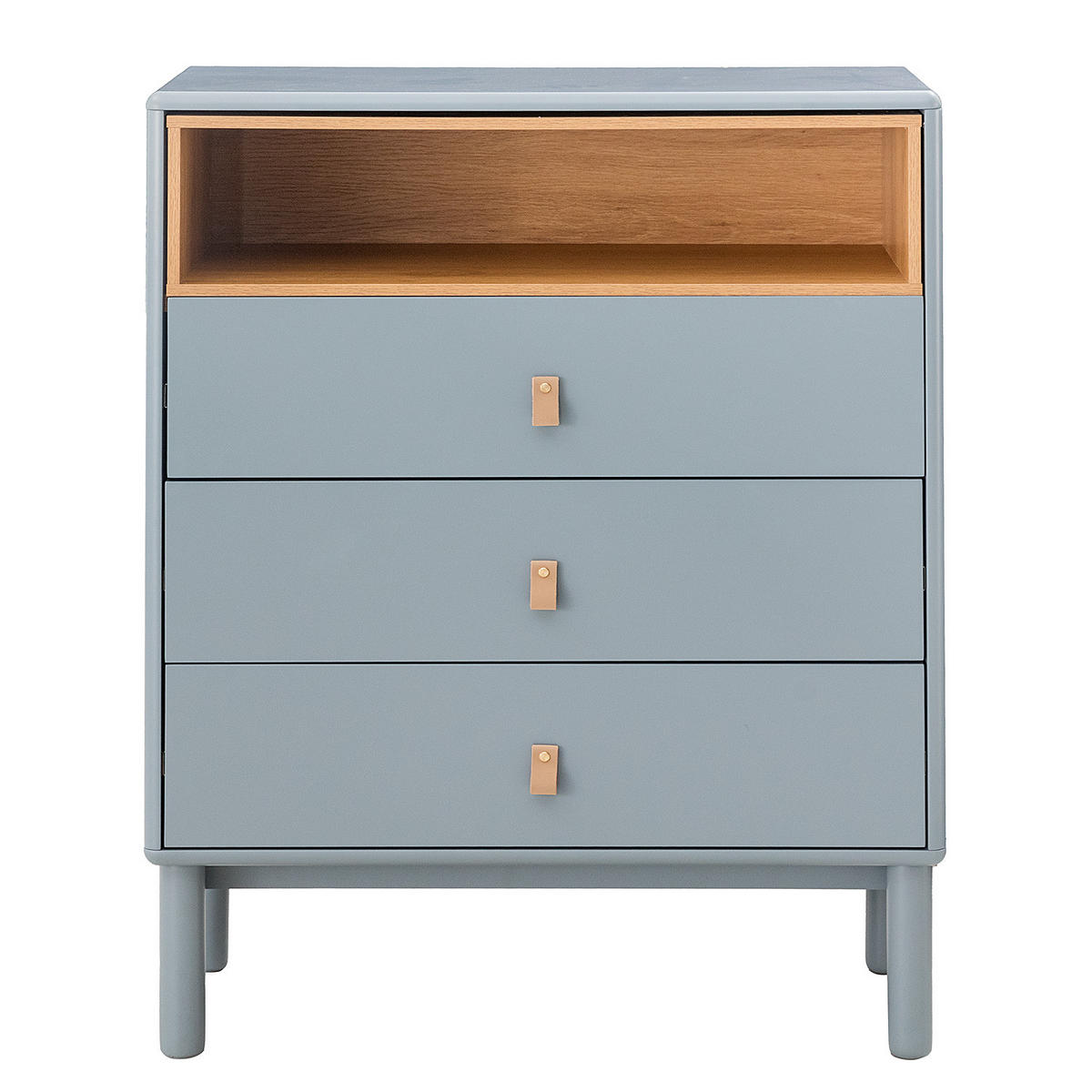 KOMMODE - MDF / Spanplatte - Blaugrau/Braun, Holz/Holzwerkstoff (80/100/40cm) - home24
