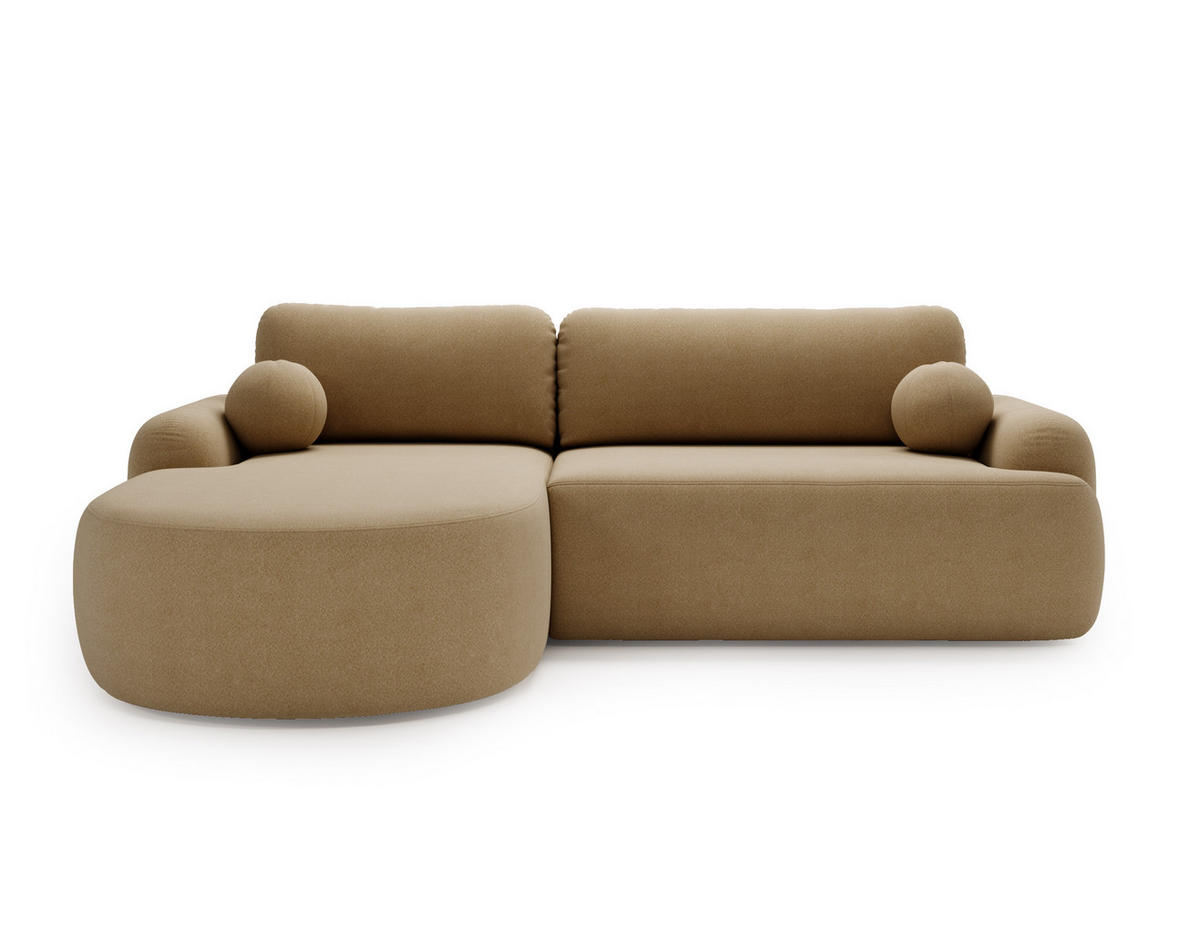 ECKSOFA DION CAPPUCCINO L - Links - Cappuccino, Textil (177/261cm) - Luxkor24