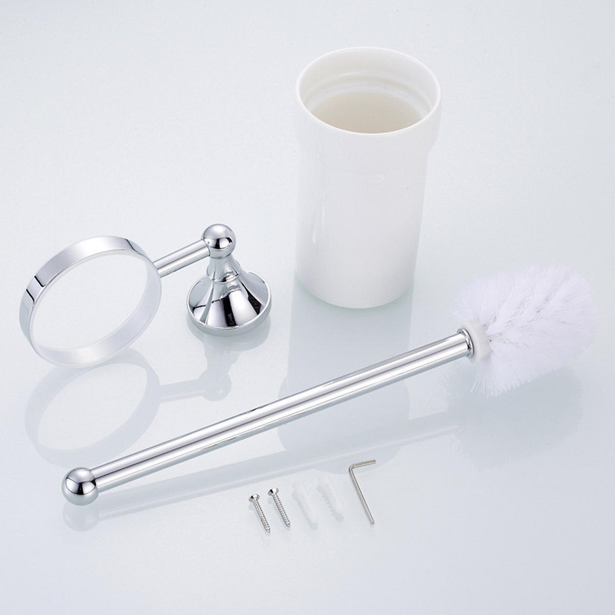 TOILETTENBÜRSTENHALTER – Hellsilber (16 x 10,5 x 36 cm) - Goldfarben, Metall (16/36/10.5cm)