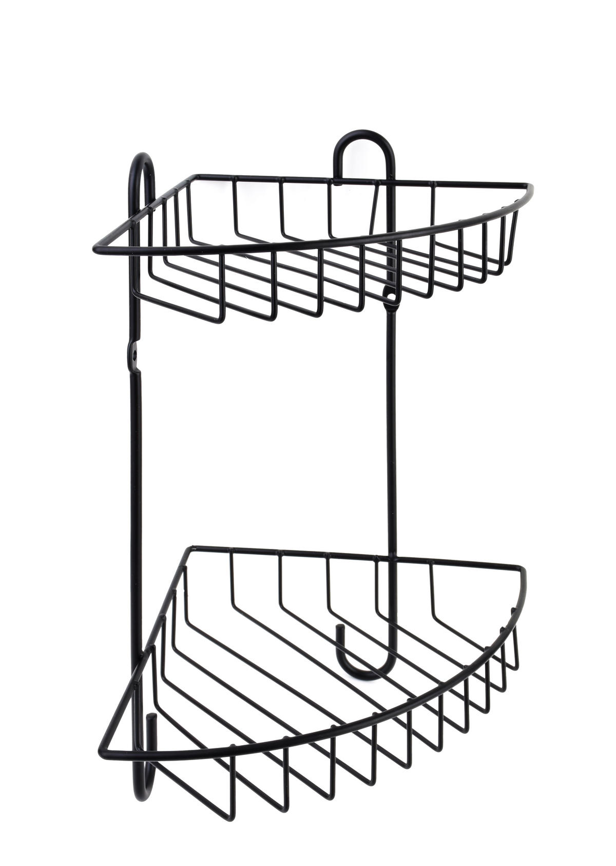 BADEZIMMERREGAL Carl 22/16/28,5cm Schwarz - Schwarz, Metall (22/28.5/16cm) - Mondex