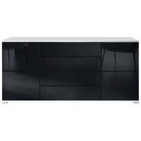 SIDEBOARD Rova Schwarz Hochglanz - Schwarz Hochglanz, Holzwerkstoff (166.5/75.5/35cm) - Vladon