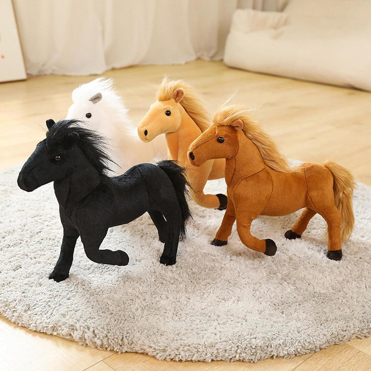 PLÜSCHTIER Pferd 32 cm stehend braun - Braun, Textil (8/26cm)