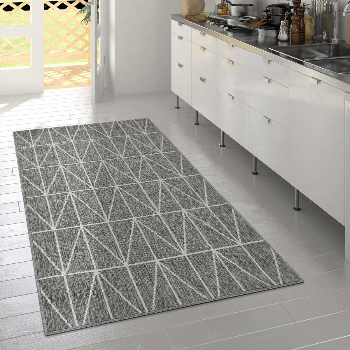 OUTDOOR-TEPPICH BRUGGE 224 GRAU 120X170 - Grau, Textil (120/170cm) - Paco Home