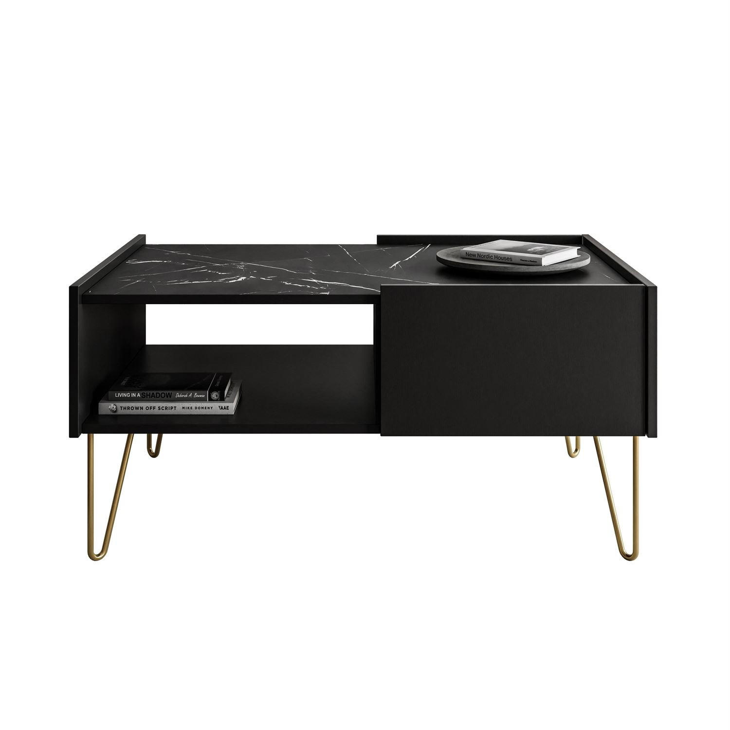 COUCHTISCH EUPHORIA L97 - Schwarz, Holzwerkstoff (65/97/45cm) - Lookway