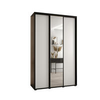 SCHWEBETÜRENSCHRANK 235,2/150/60 3-türig - Schwarz/Weiß, Holz/Metall (150/235/60cm) - Abiks Möbel