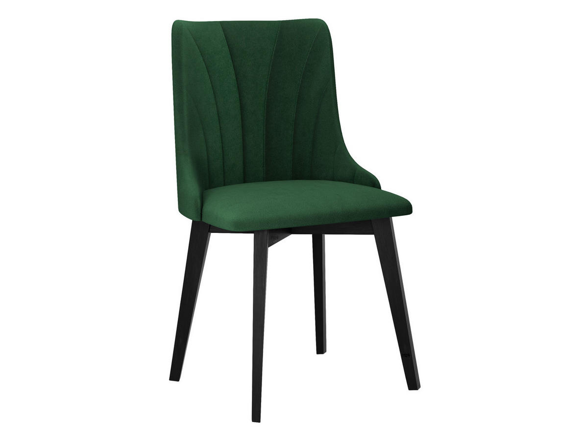 ESSZIMMERSTUHL Monti V Pik Muschel - Schwarz/Grün, Holz/Textil (48/83/53cm) - MIRJAN24