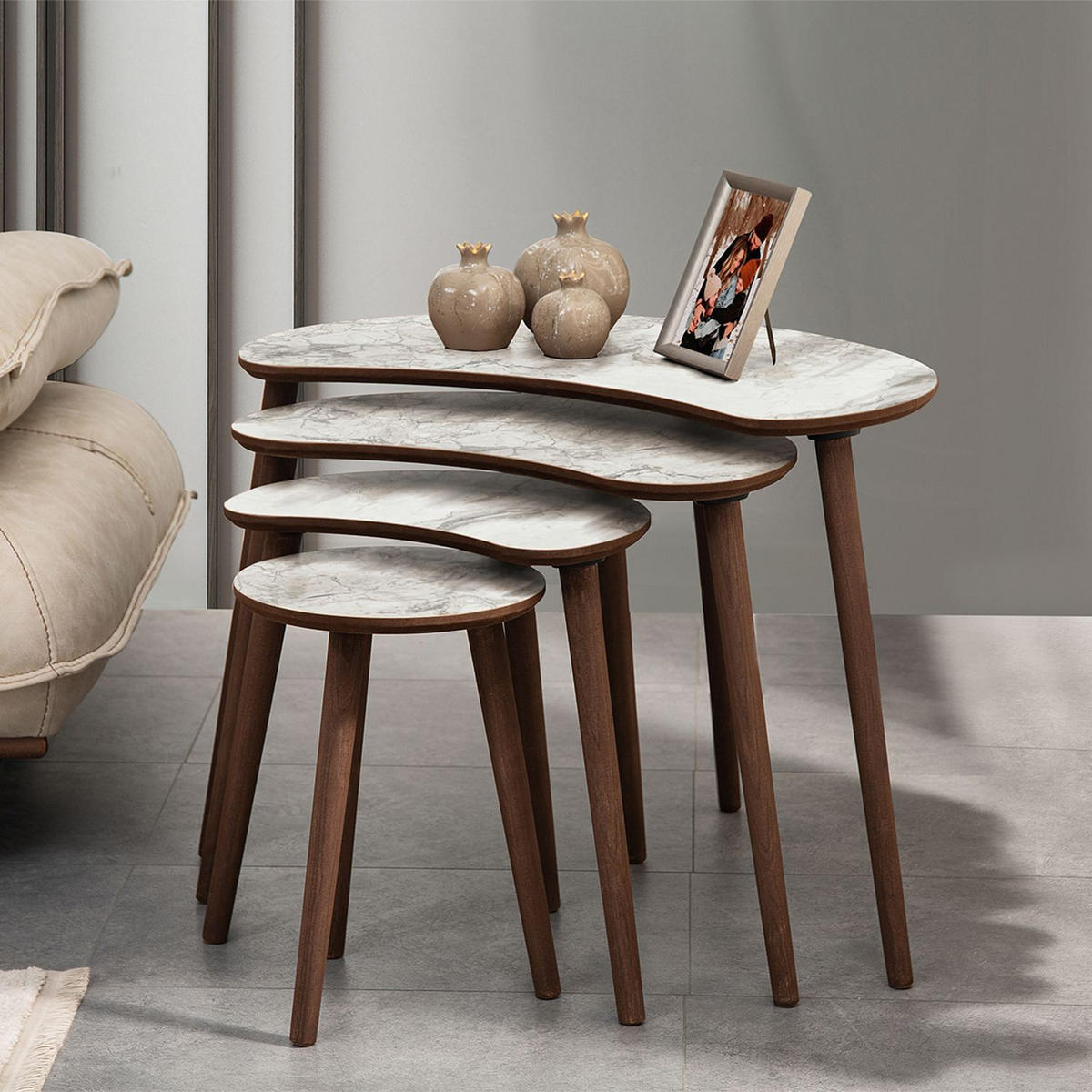 COUCHTISCH moon weiss - Weiß, Holz (40/75/55cm) - Habitat Garten