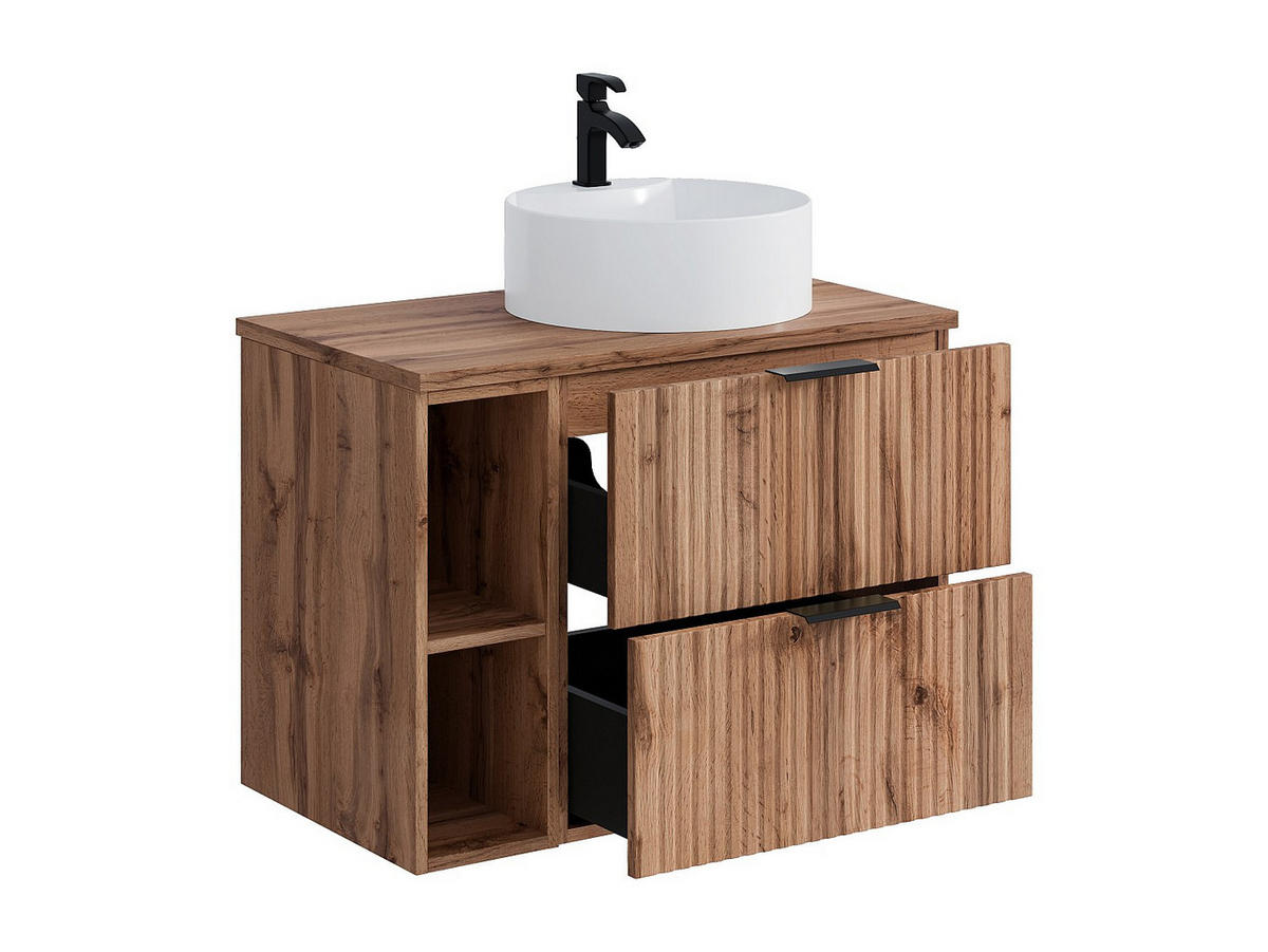 EINZELWASCHTISCH - 80cm x 46cm - MDF - naturfarben hell - ZEVARA - Naturfarben, Holz (80/57/46cm) - Vente-Unique