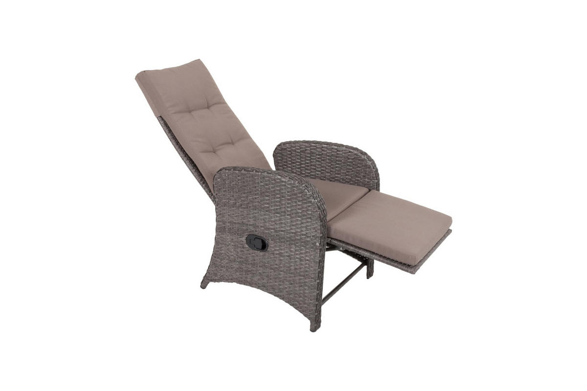 LIEGESTUHL Carmen 2er Set Dunkelgrau Kunststoff Gartenstuhl - Dunkelgrau, Kunststoff (63/110/73cm) - DELUKE