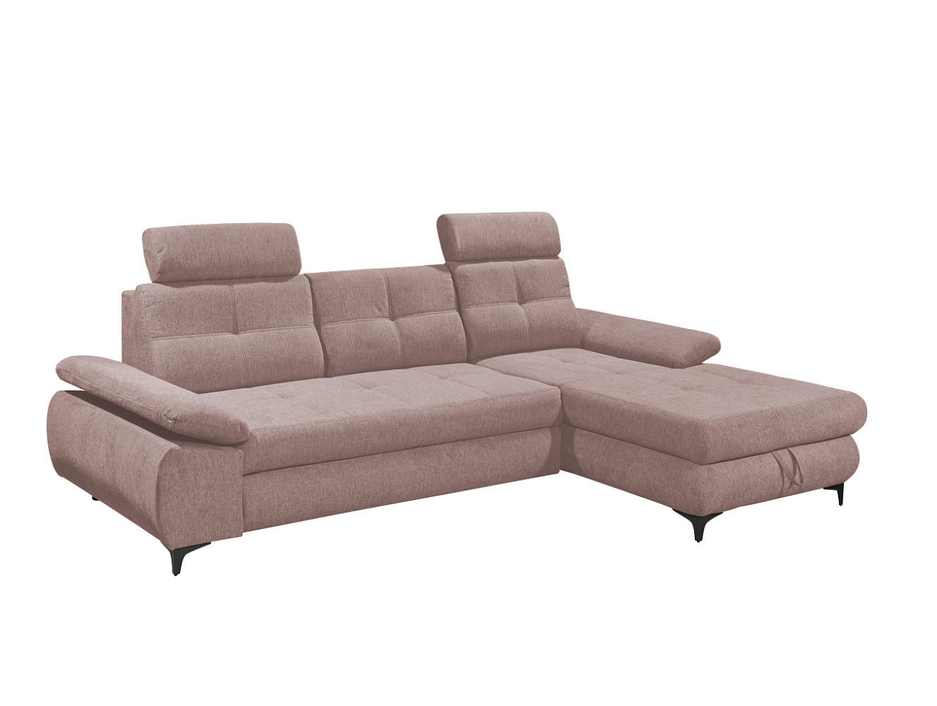 ECKSOFA mit Schlaffunktion und Bettkasten - Pink/Schwarz, Kunststoff/Textil (177/274cm) - ed exciting design