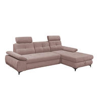 ECKSOFA mit Schlaffunktion und Bettkasten - Pink/Schwarz, Kunststoff/Textil (177/274cm) - ed exciting design