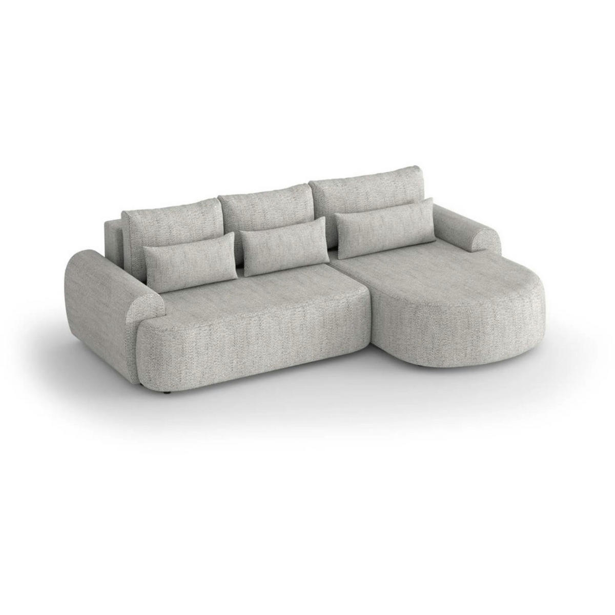 ECKSCHLAFSOFA Olivio L Beige - Beige/Schwarz, Kunststoff/Textil (266/170cm) - Beautysofa