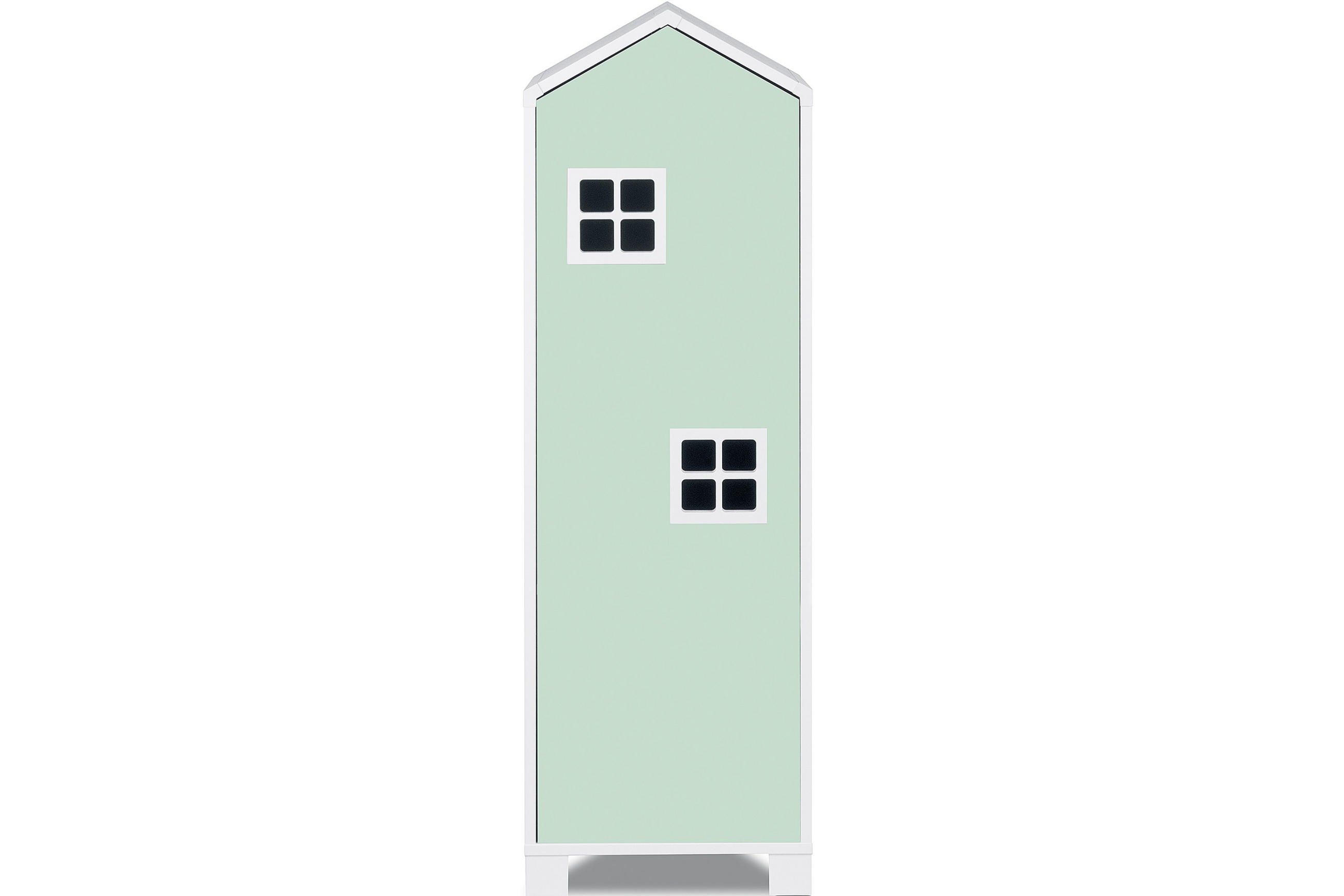 KINDERKLEIDERSCHRANK MIRUM mit 3 Einlegeböden und Türen, Weiß/Hellgrün - Weiß/Hellgrün, Holz (40/145/45cm) - KONSIMO®