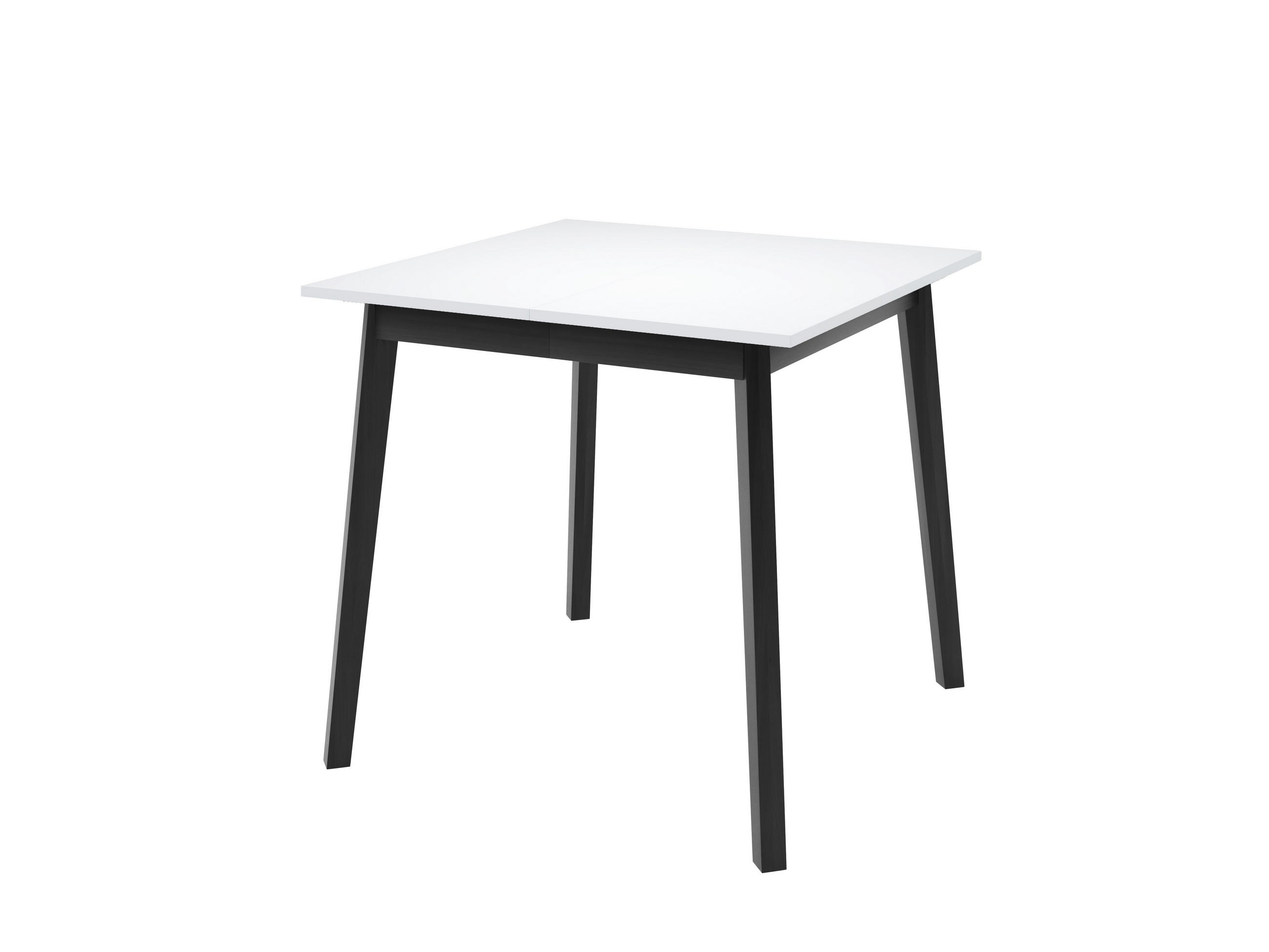ESSTISCH MARCO S Ausziehbar 85 - 125 / 85 x 77 cm - Schwarz/Weiß, Holz (85/85/77cm) - MASSENO