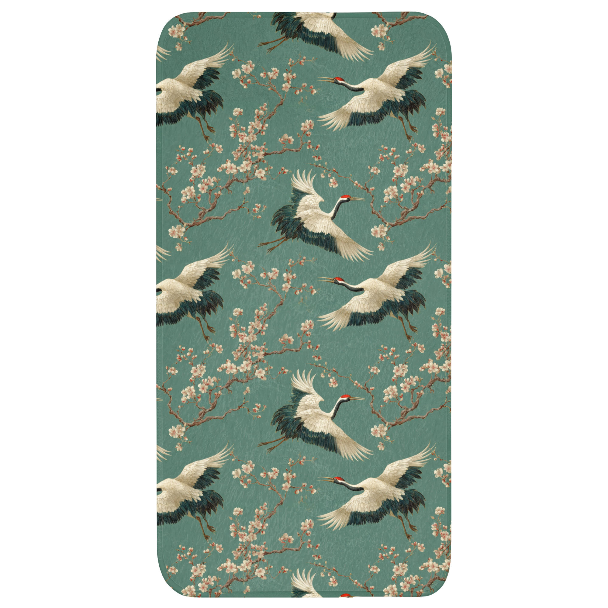 BADEMATTE Kirschblüte - Umstandsblumen - Grün Badteppich 60x120 cm - Waldgrün, Kunststoff/Textil (60/120cm) - OnlyWow