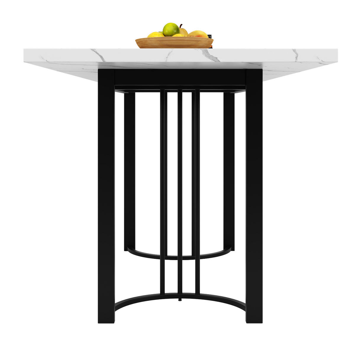 JÍDELNÍ stůl 140-179,5/80/75,5 cm černá/bílá z MDF a kovu rozkládací - bílá, kompozitní dřevo (140/80/75.5cm) - OKWISH