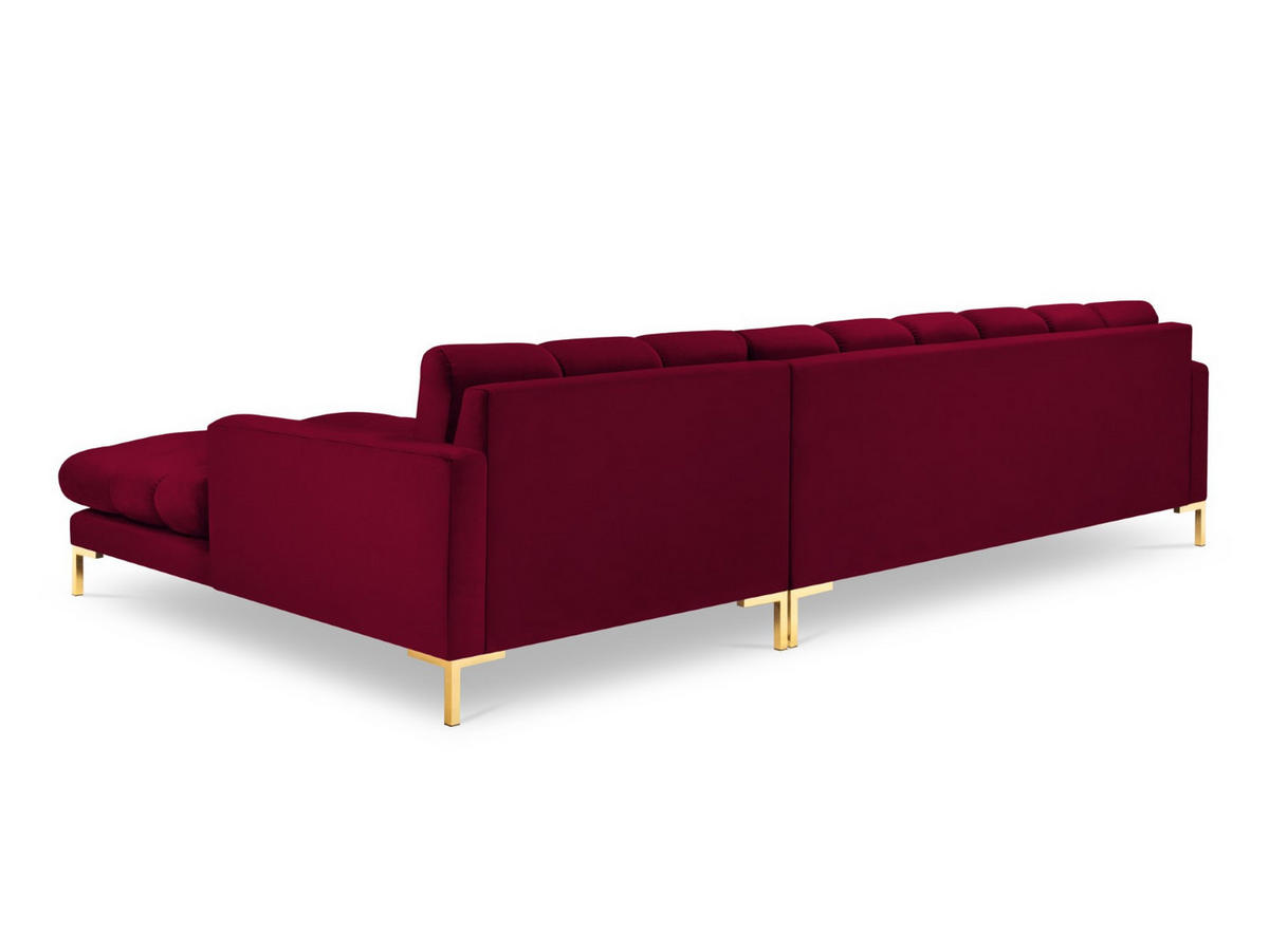 ECKSOFA rechts Mamaia aus Samt rot 5 Sitzplätze - Rot, Textil (185/293cm) - Micadoni