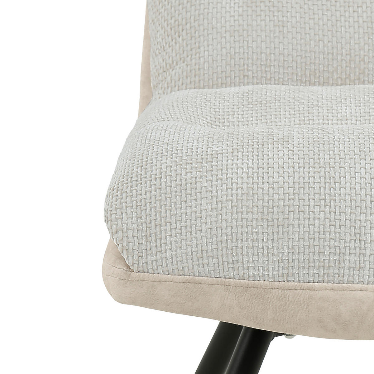POLSTERSTUHL - 2er-Set - Creme/Schwarz, Textil/Metall (48/95/66cm) - home24