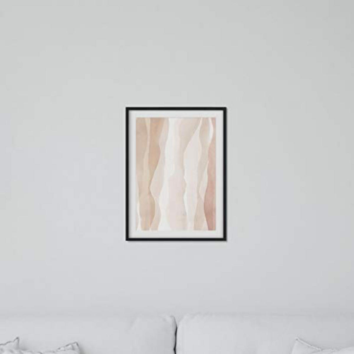 POSTER Set mit 4 Kunst Folien mit abstrakten Formen und Figuren A3 Schwarzer Rahmen - Schwarz, Papier (29.7/3cm) - Nacnic