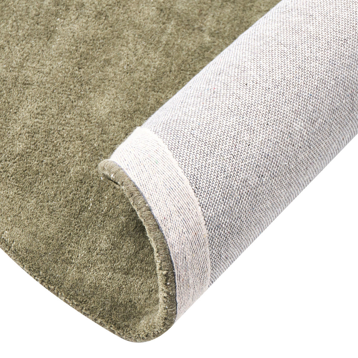 KOBEREC Olivově zelený 140 cm Vlna Vasco - zelená barva, textil (140/140cm) - Beliani