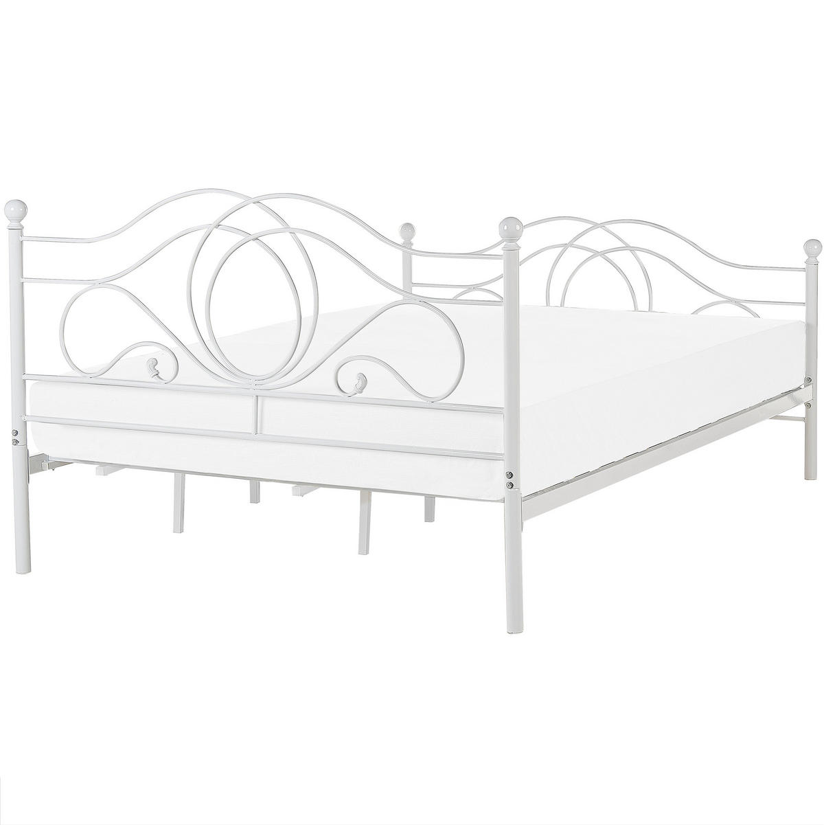 METALLBETT 180/200cm Weiß Lyra - Weiß, Metall (180/200cm) - Beliani