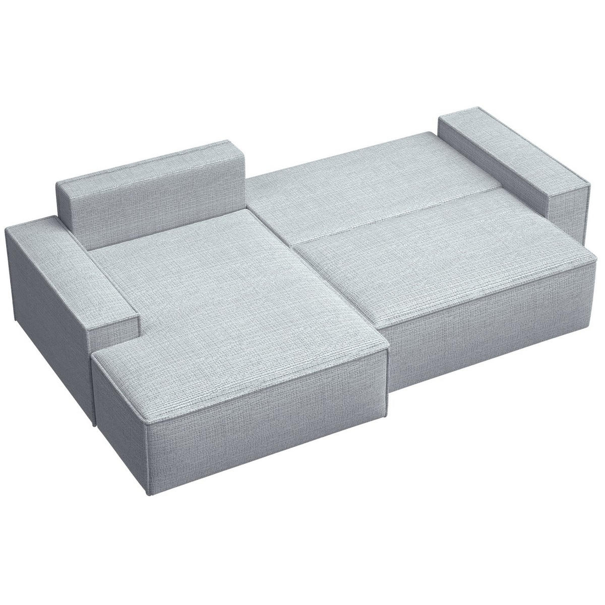 ECKSOFA Farese New Hellgrau Chenille - Hellgrau/Schwarz, Kunststoff/Textil (267/167cm) - Selsey