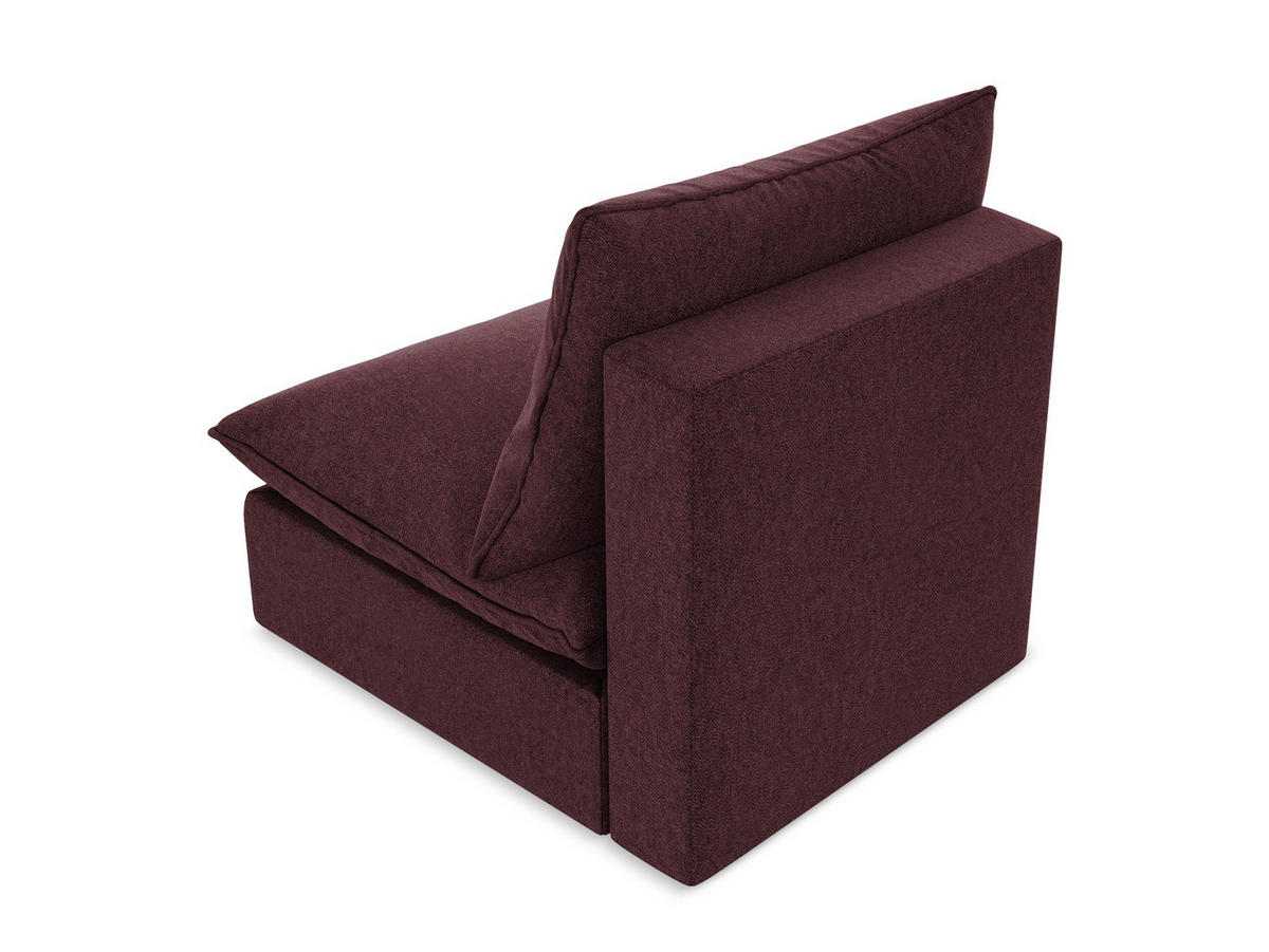 SOFAELEMENT Samt Stoff Rot - Bordeaux/Schwarz, Holzwerkstoff/Kunststoff (75/77/90cm) - Makamii