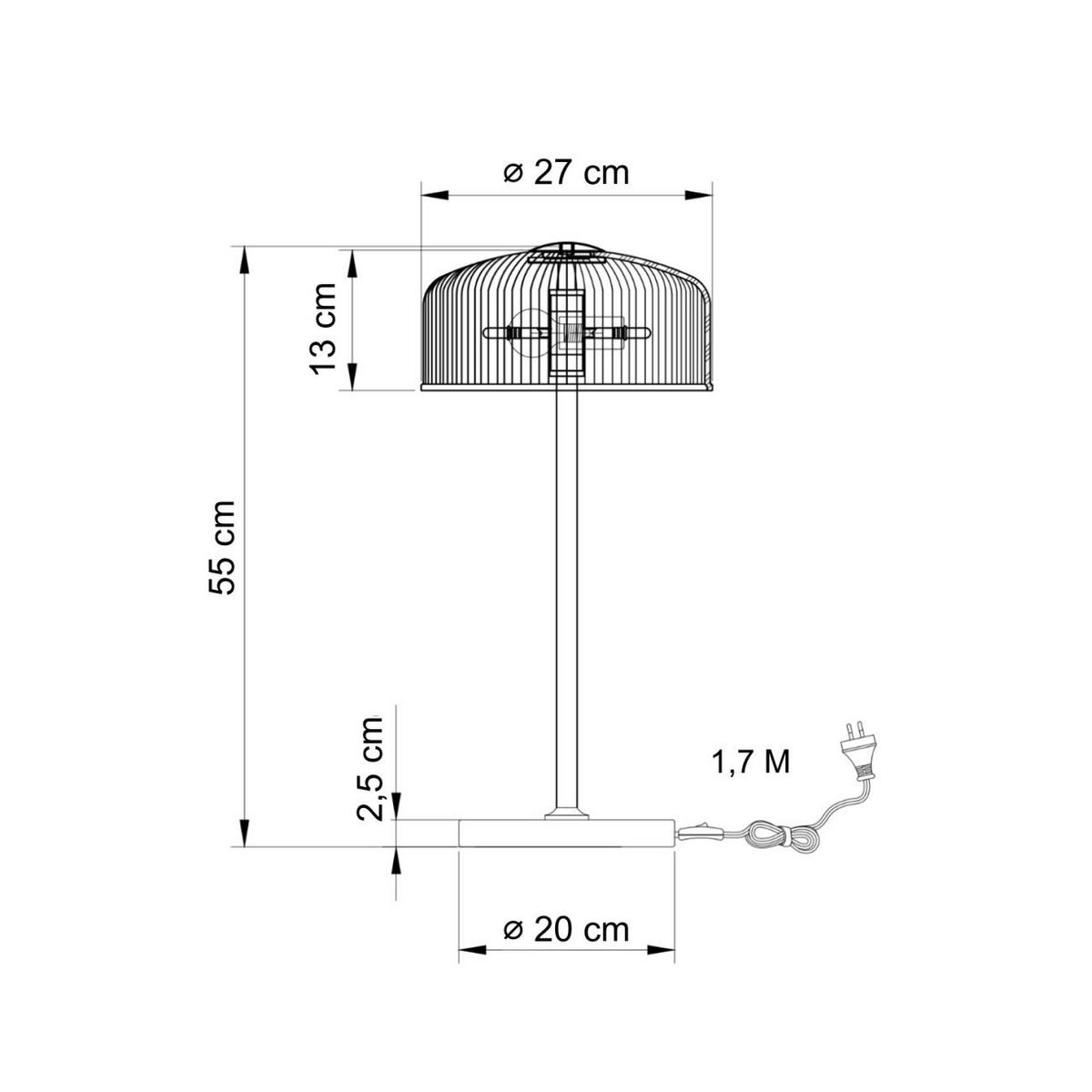 TISCHLEUCHTE Auréline, Bernstein und Messing, 55cm - Goldfarben, Glas (55/27/55cm) - KOSILUM