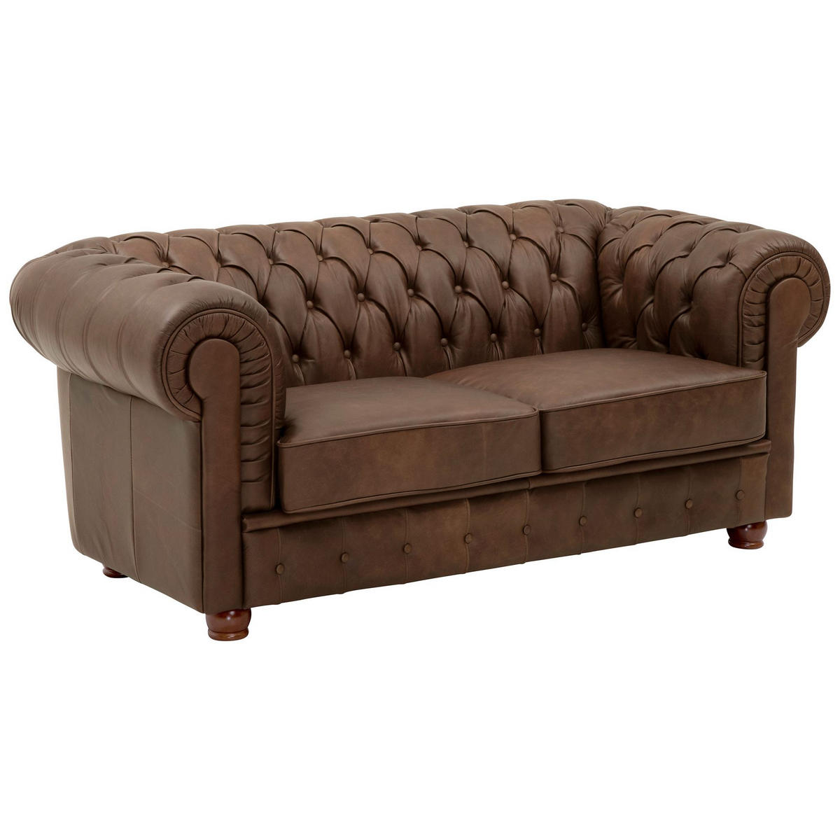 SOFAGARNITUR 3-2-1 Kalea Echtleder (Antikoptik) braun - Braun, Leder (200/76/98cm) - 58aufmkessel