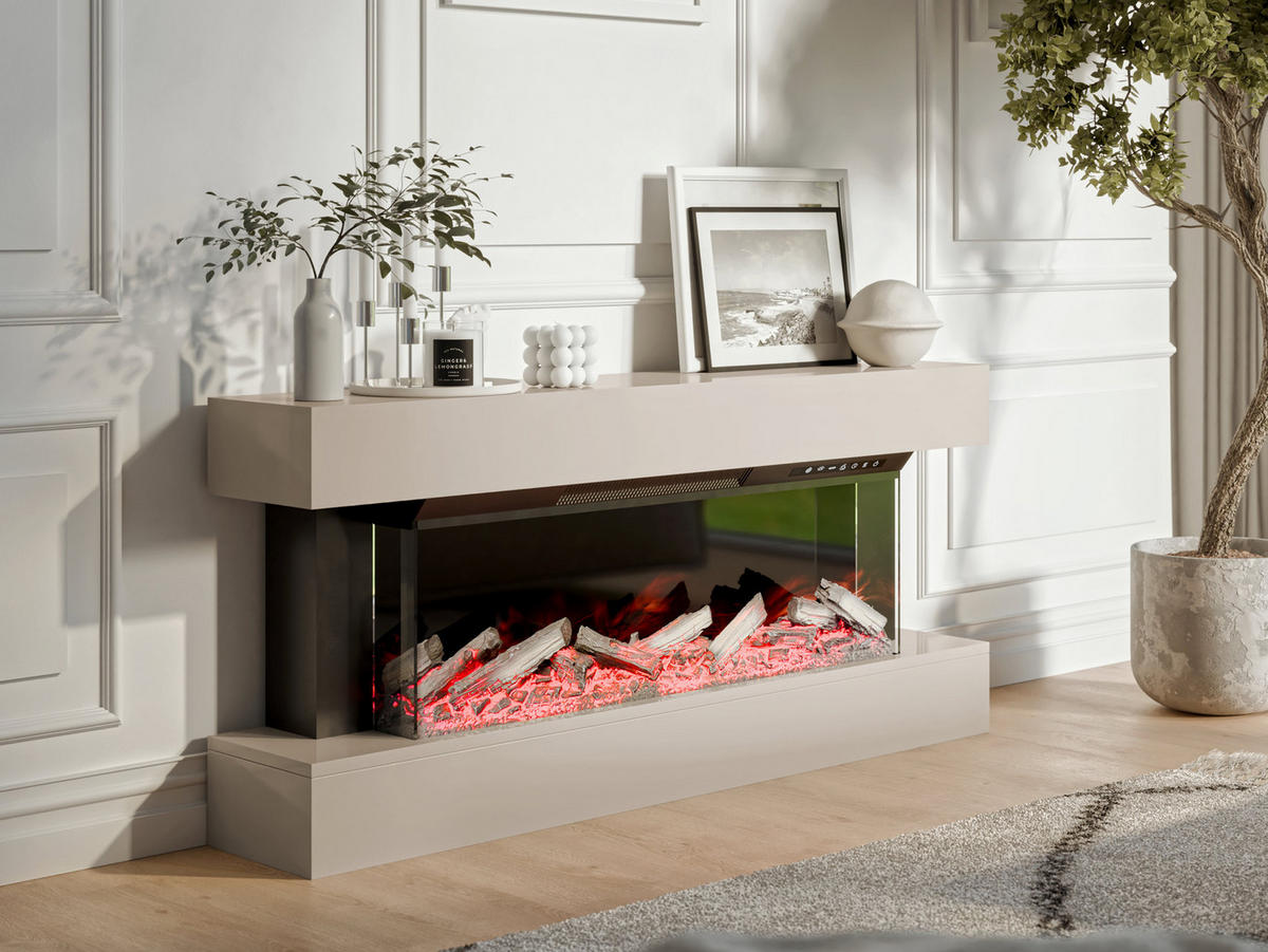 KOMMODE Kioto mit Kamin - Kaschmir, Holzwerkstoff (120/56/24cm) - MIRJAN24