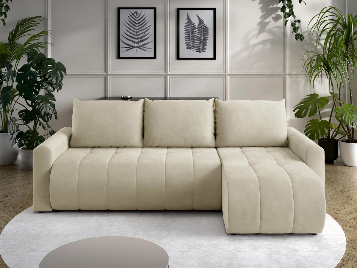 ECKSOFA Sprint - Schwarz/Naturfarben, Holz/Kunststoff (230/149cm) - MIRJAN24