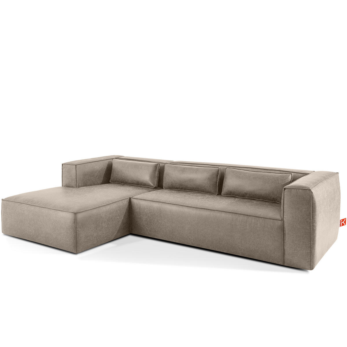 ECKSOFA LINKS FEROX, Hellgrau - Hellgrau, Holz/Holzwerkstoff (300/175cm) - KONSIMO®