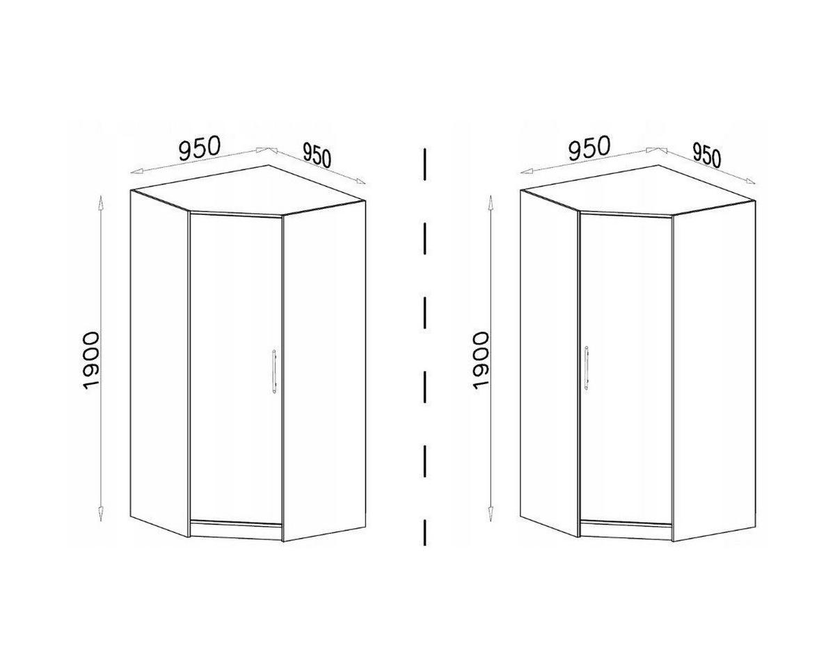 ECKKLEIDERSCHRANK KLEIDERSCHRANK SAM SR4 95 / 190 / 95 cm Kaschmir - Kaschmir, Holzwerkstoff (95/190/95cm) - Deine Möbel 24