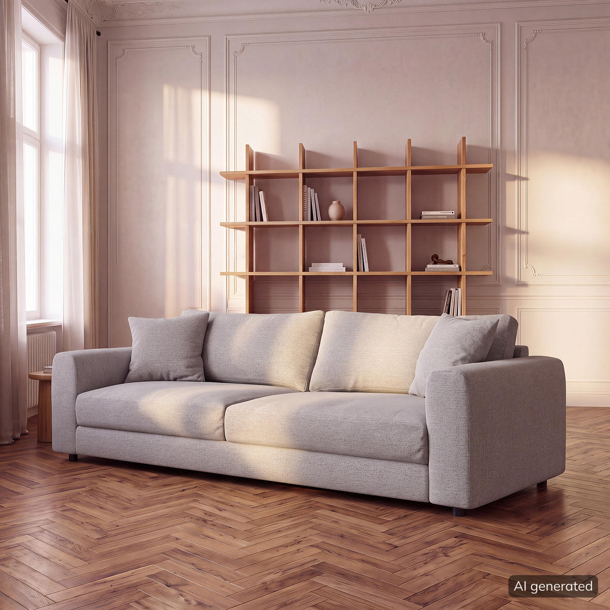3-SITZER SOFA - Schwarz/Hellblau, Holz/Kunststoff (238/79/106cm) - home24