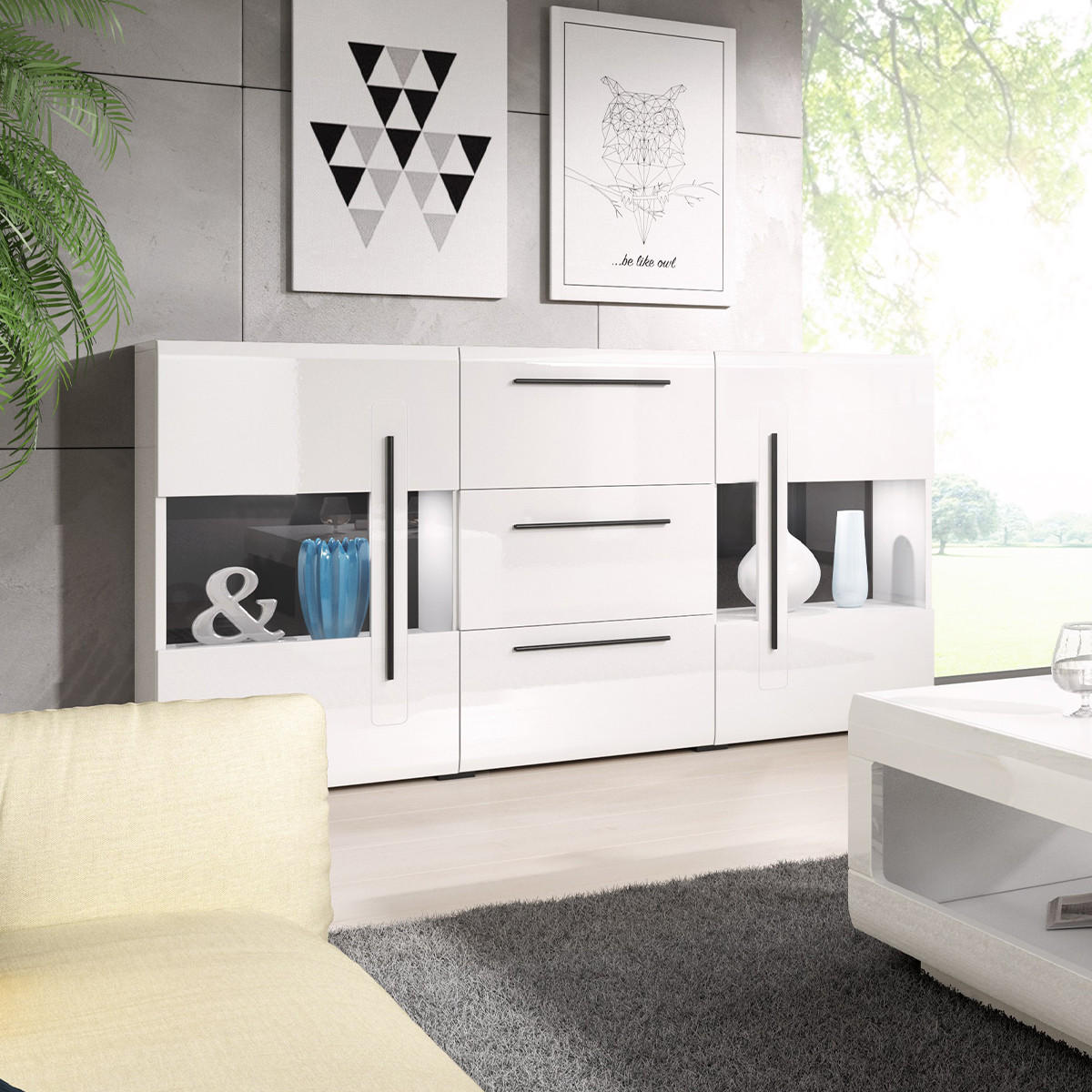 SIDEBOARD Louis Weiß - Weiß, Holzwerkstoff (180/103/39cm) - Petits-meubles