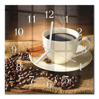 WANDUHR 30x30 cm - Kaffee - Braun, Glas (30/30/0.4cm) - TULUP