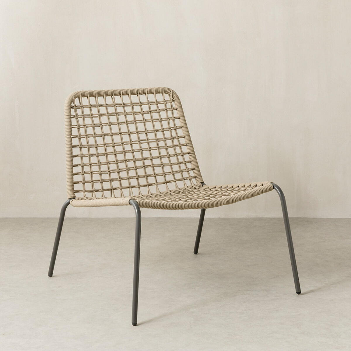 GARTENSTUHL Campbell Natürlich - Schwarz 72.5 cm x 74.5 cm - Braun, Metall (72/74/78cm) - Kenay Home