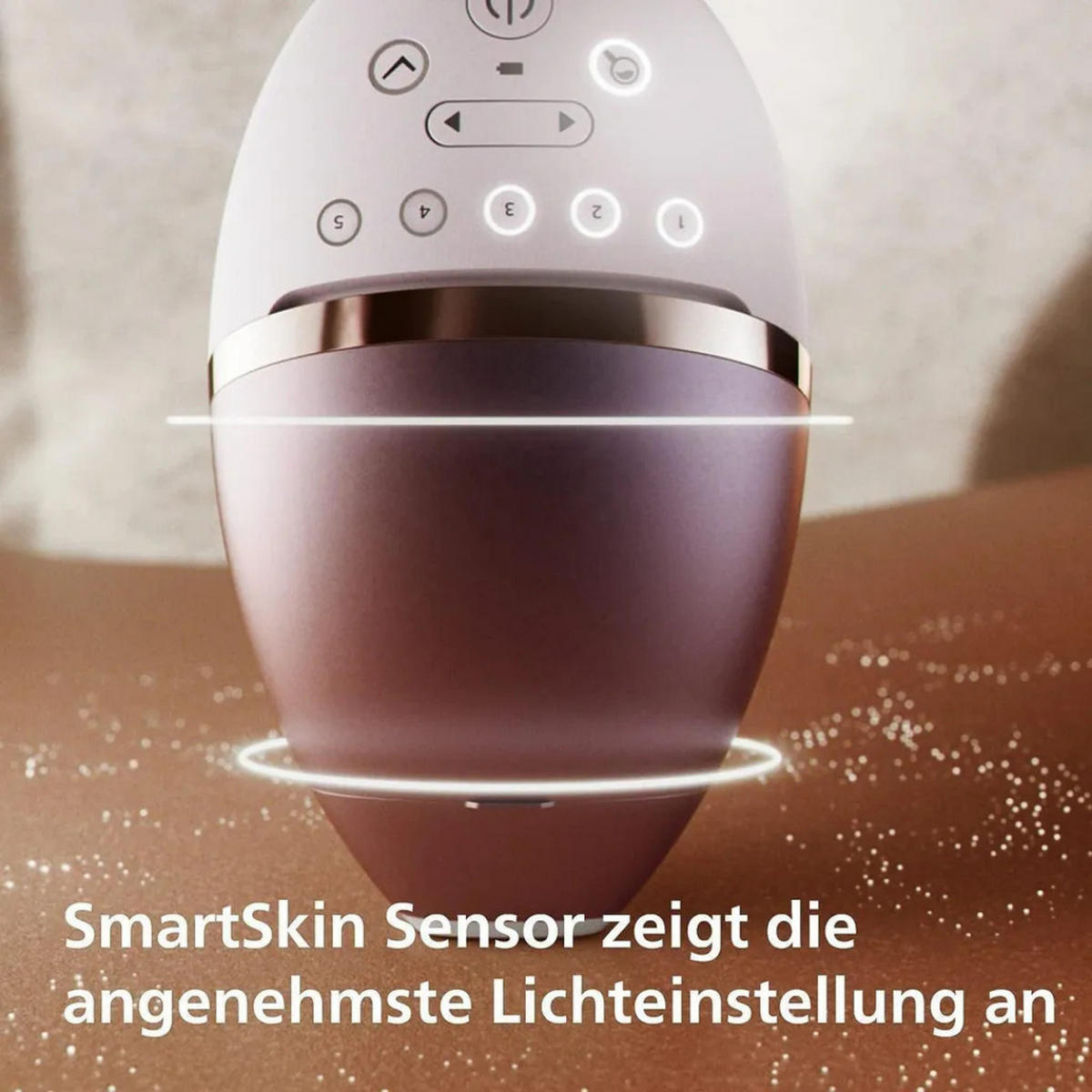 HAARENTFERNER IPL Gerät Weiß, 450000 Lichtimpulse, 3 Aufsätze, Körperpflege, Gesichtspflege, Intimbereich, Akku, Langzeit Haarreduktion, Beauty Gerät - Goldfarben/Weiß, Kunststoff (7/13/20cm) - Philips