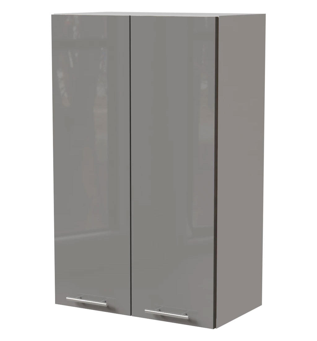 KÜCHENHÄNGESCHRANK Essen W4/60 Grau Hochglanz / Weiß Matt 60 / 32,5 / 96cm - Weiß/Grau, Holz/Holzwerkstoff (60/96/32.5cm) - Feldmann-Wohnen