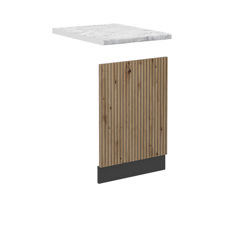 FRONTBLENDE R-Line Artisan-Eiche 45 cm, AP Marmor - Anthrazit/Eiche Artisan, Holzwerkstoff (45/57.2/1.6cm) - Vicco