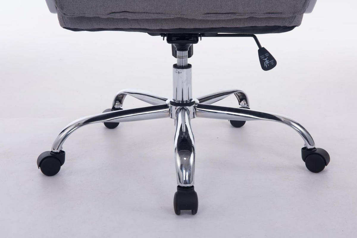 CHEFSESSEL Stoff grau - Chromfarben/Grau, Textil/Metall (68/116/77cm) - CLP